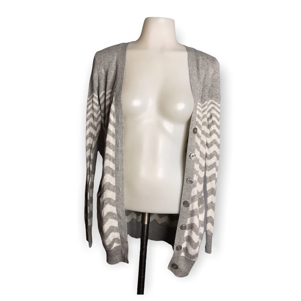 Ruby Moon | Elbow Patch Striped Button Down Cardi… - image 4